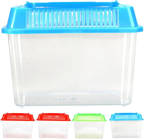POPETPOP 5pcs Plastic Fish Bowls, Small World Habitat Portable Clear Tank for Small Critters and Reptiles