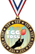 Egg Toss 1st Place Perimeter Medal Gold, 2.75" Egg Toss Prizes, Kids