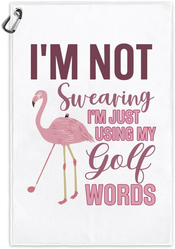 I'm Just Using My Golf Words Funny Printed Microfiber Towel with Clip, Cute Golf Gifts for Women