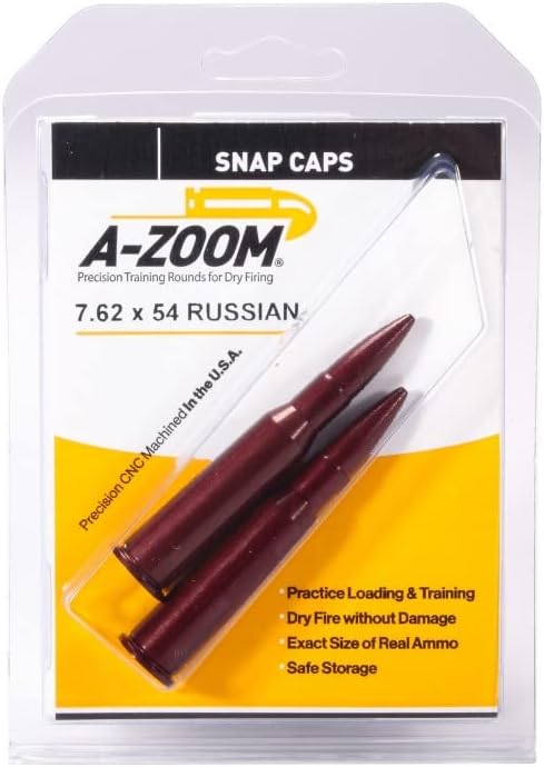 A-ZOOM 7.62x54R (2 Pack), Snap Caps Rifle Metal Snap Caps for Red