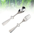 OSALADI Stainless Steel Flatware Set, Hollow Heart Spoon Fork, Portable Travel Camping Cutlery, Random Style