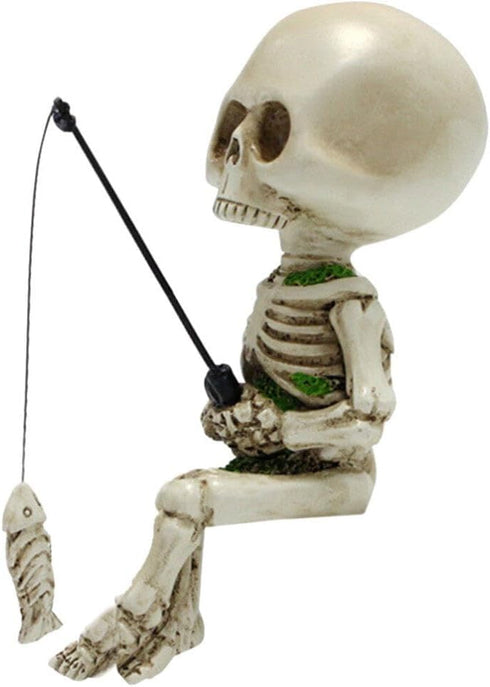 GANAZONO Skeleton Aquarium Decoration, Skull Fish Reptile Tank Decor, Resin Figurines