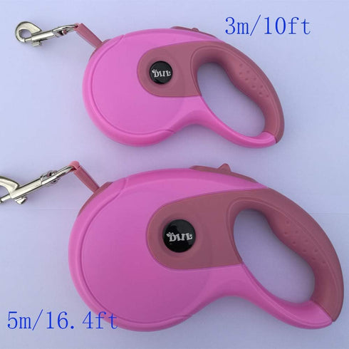 Secfanya Retractable Dog Leashes - Pet Lead for Small Medium Large Dogs up to 33lbs, Pink