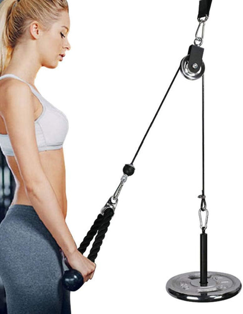 Fitness Pulley Cable System - Gym Cable Pulley Attachments for LAT Pull Down Fitness Equipment