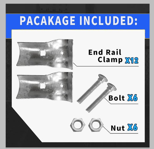 Chain Link Fence End Rail T Clamps, Panel T Clamps for 1-3/8" OD Pipe, Fence Bracket with Bolts & Nuts Included