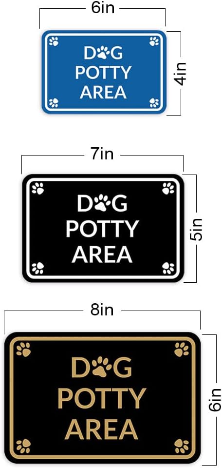 Motto Lita Classic Framed Paws, Dog Potty Area Sign (Black/Gold) - Small