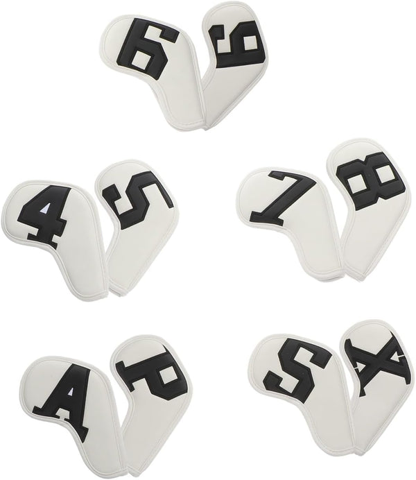 Toyvian 10pcs Golf Club Covers Pu Leather Putter Sleeve Set with Colorful