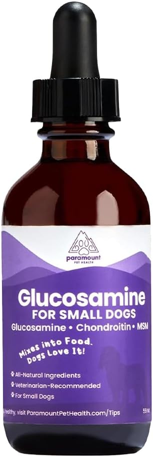 Liquid Glucosamine for Small Dogs, 260mg Joint Supplement for Mobility & Comfort, Easy-to-Use Liquid MSM & Chondroitin,