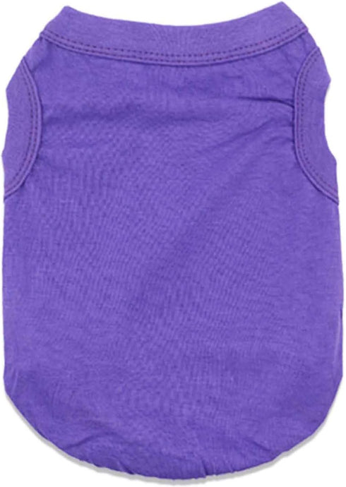 6 Pack Yorkie Clothes, Plain Dog T-Shirt, 100% Cotton Solid Pet Shirts for Small Dogs, Blank Puppy T-Shirts