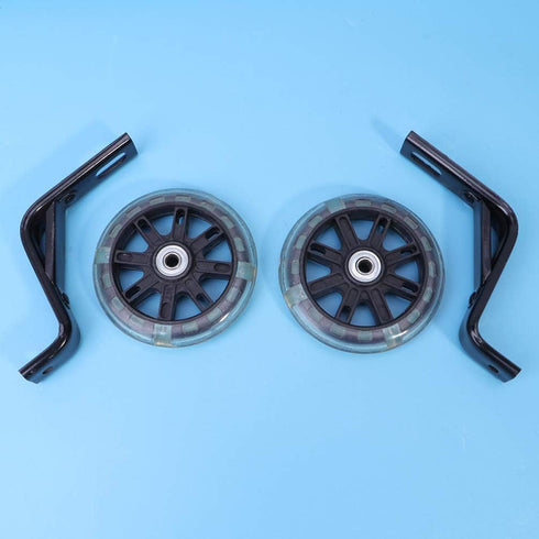 Garneck Bike Holder 2pcs Training Wheels Stabilizer Mute Flashing Wheel for 12 Inch Bracket Kids Bikes (Black)