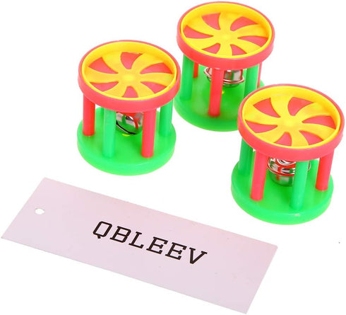 QBLEEV Bird Roller Rattles Toys - Parrot Foot Toys, Foraging Chewing Bell Training Trick Toys, 3 Pack