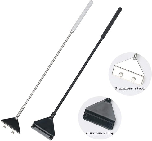 Aluminum Alloy Algae Scraper | Lightweight Aquarium Cleaning Tool with Adjustable Length & Long Telescopic Handle