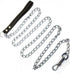 Heavy Chain Leash, 72 Inches Faux Leather for Small-Medium Dogs or Large Puppies (Black)