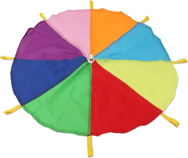 mifasuo Kids Play Rainbow Parachute 6ft 10ft 12ft with 16 Handles 16ft 20ft