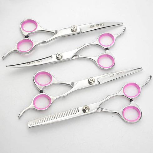 LILYS PET Professional Dog Grooming Scissors Suit, Cutting & Curved & Thinning Shears (6.0")