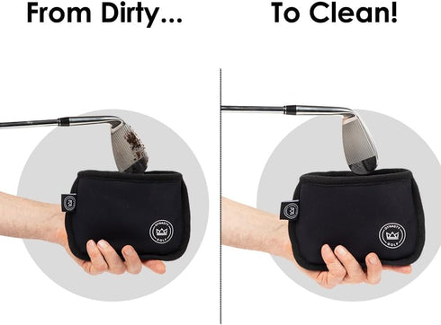 Golf Club Cleaner for Golf Bag - Waterproof Golf Ball Cleaner Pouch and Brush, Golf Club Bag Accessories