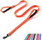 Reflective Nylon Dog Leash Heavy Duty, Two Handles with Padded for Extra Control, 6ft Long 1-inch Width (Orange)