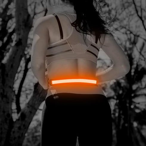 Illumifun LED Running Belt - High-Visibility Light Up Sash, USB Rechargeable Elastic Waistband for Running Cycling