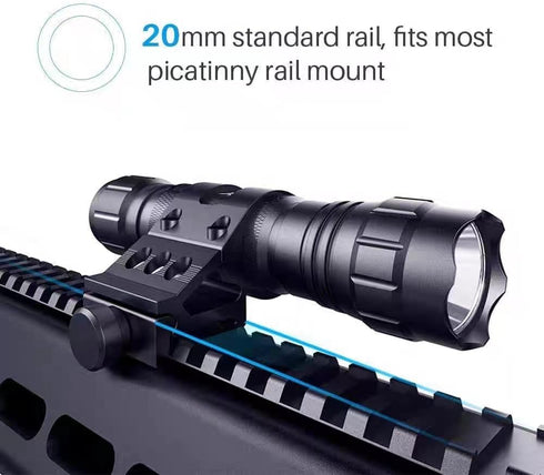 TOCNGAEK 1" Offset Tactical Picatinny Rail Mount for Flashlights for Outdoors