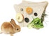 Copfeu Rabbit Hay Feeder, Wooden Grass Feeder with Vegetable Holders for Rabbits Guinea