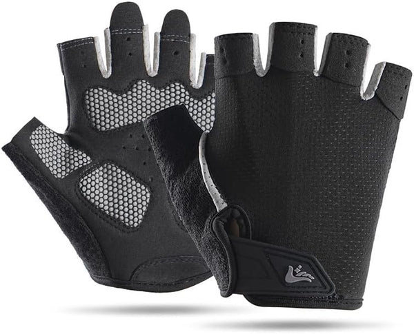 OVOY Men & Women Fingerless Gym Gloves - Anti-Slip Breathable Workout Gloves for