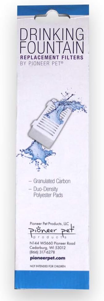 Pioneer Pet T-Shaped Suction Cup Water Filter, 3 Pack, Fits Mini Vortex and Swan Fountains