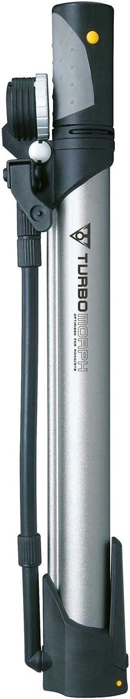 Topeak Turbo Morph Bike Pump with Gauge - Silver/Black, 32.2 x 5.8 x 3 cm