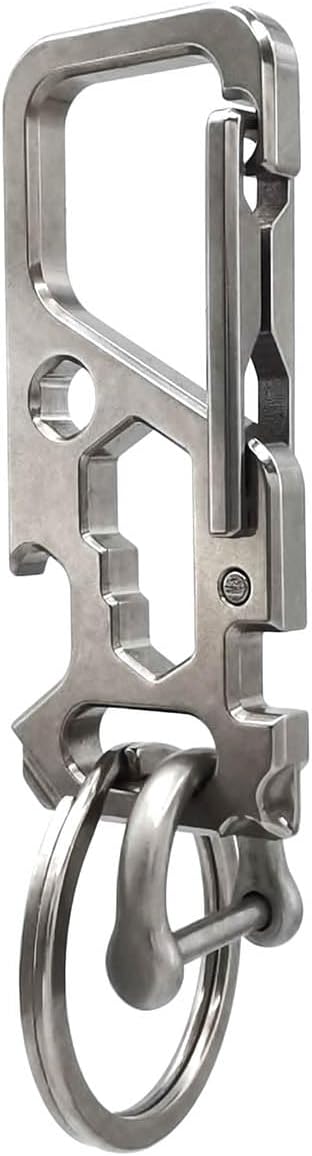 ResafeLy Titanium Carabiner Clip for Keys,Multifunctional EDC Keychain with Keyring,Backpack Accessory