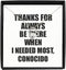 EzGift Funny Conocido Necklace Pendant Thanks For Always Be There Needed Most Cute