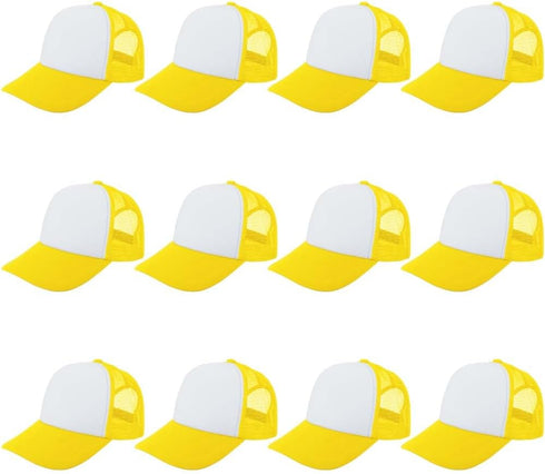 ZH 12 Pcs Sublimation Trucker Hats - Blank Mesh Baseball Cap for Men and Women