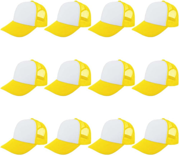 ZH 12 Pcs Sublimation Trucker Hats - Blank Mesh Baseball Cap for Men and Women