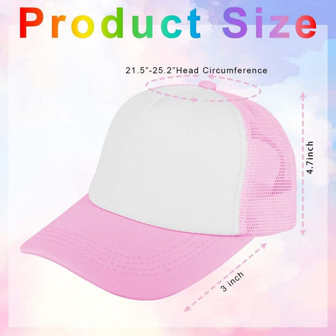 ZH 12 Pcs Blank Sublimation Trucker Hats, Polyester Mesh Baseball Cap for Men and Women