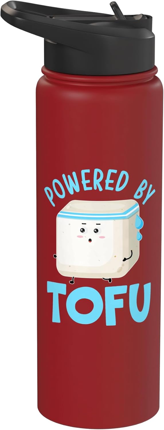 Tofu Lover Bean Curd Foodie SteMi Apparel Powered By Tofu Foodie Bean Curd Tofu Lover Stainless Steel Insulated Water