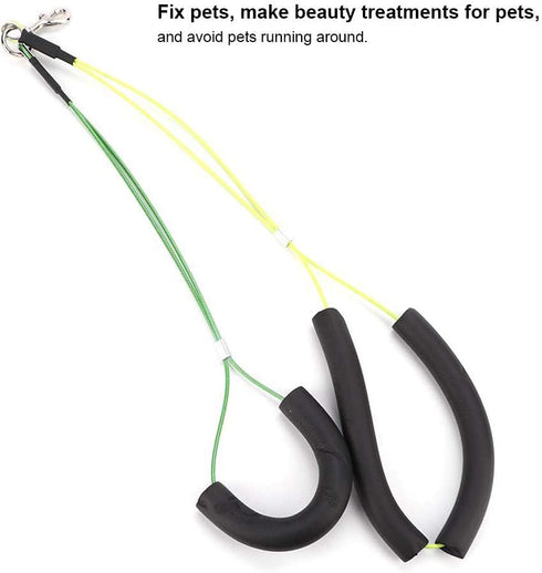 Oumefar Adjustable Pet Grooming Leash, No-Sit Haunch Holder Restraint for Dogs Cats Grooming Table Arm (Yellow+Green)