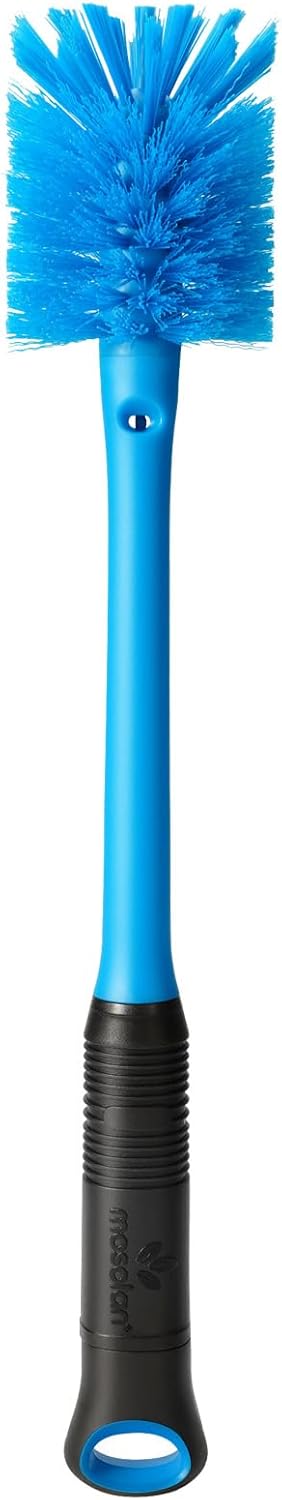 2-in-1 MOSOLAN Water Bottle Brush and Straw Cleaner Brush, Long Handle Scrub Brush with Replaceable Head for Water