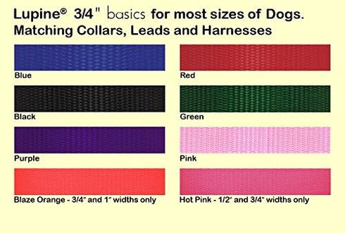 LupinePet Basics 3/4" Black 14-20" Martingale Collar for Medium and Larger Dogs