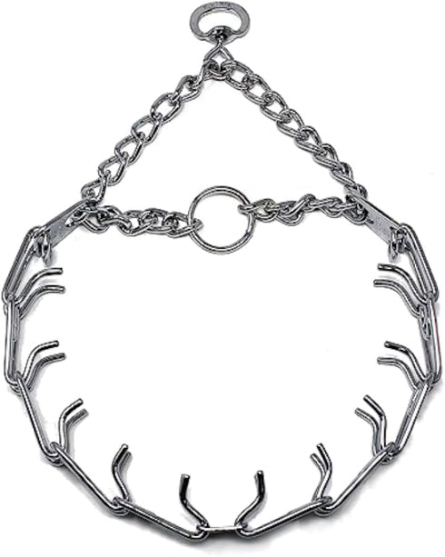 Herm Sprenger Prong Dog Training Collar, Ultra-Plus Chrome Plated Steel Pet Pinch Collar for Dogs, 23in