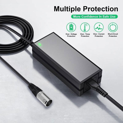 nvmw 24V 2A 3-pin Electric Scooter Battery Charger, Suitable for Go Go Elite Traveler, Pride Mobility, Jazzy Electric