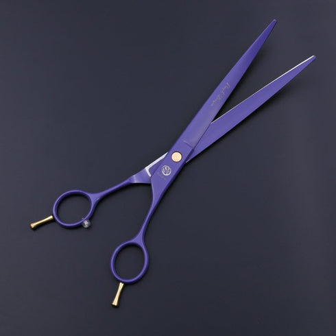 Purple Dragon 8.0 inch Professional Dog Grooming Hair Cutting Scissor & Curved Scissor & Chunker Shear Kit with Bag