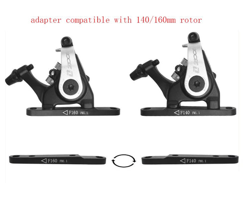 Zoom Dual-Piston Cable Actuated Mechanical Flat Mount Disc Caliper, Front Brake Black