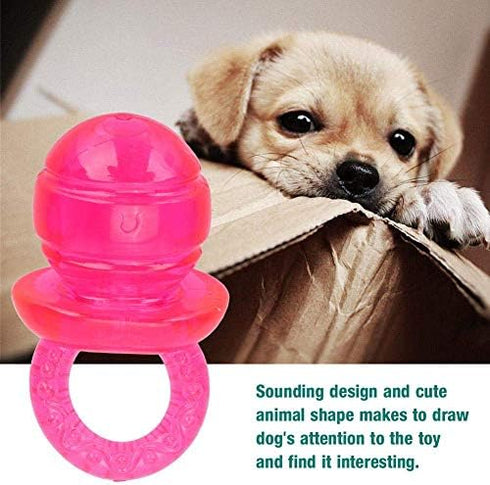 5PCS Nipple Shape Chew Toy, Cute Pet Pacifier Teether, Interactive Molar Toys Set - Red