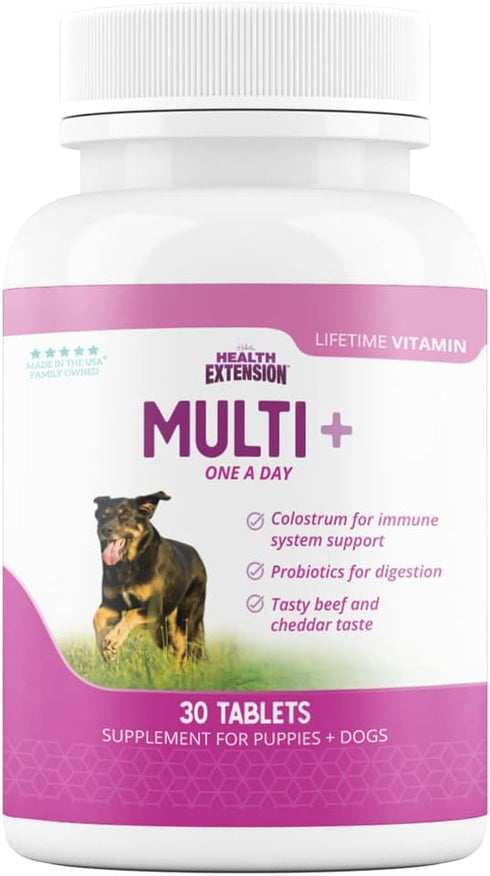 Health Extension Multivitamin & Minerals for Dogs & Puppies, 30 Tablets, Supports Immune System & Digestion