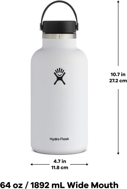 Hydro Flask Wide Mouth Vacuum Insulated Stainless Steel Water Bottle with Leakproof Lid for Travel