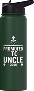 Uncle 2026 New Baby Family Announcement Designs 2026 New Uncle Pacifier Announcement Funny Family Quote Stainless Steel