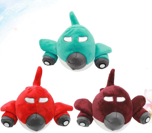 3-Pack FRCOLOR Dog Chew Toy Plane Shape Squeaky Interactive Pet Playing Toys for Puppies and Cats Bite Resistant