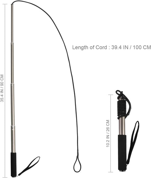 POPETPOP Flirt Pole for Dogs, Interactive Teaser Wand with 2 Rope Chew Toys for Training and Exercise (Size L)