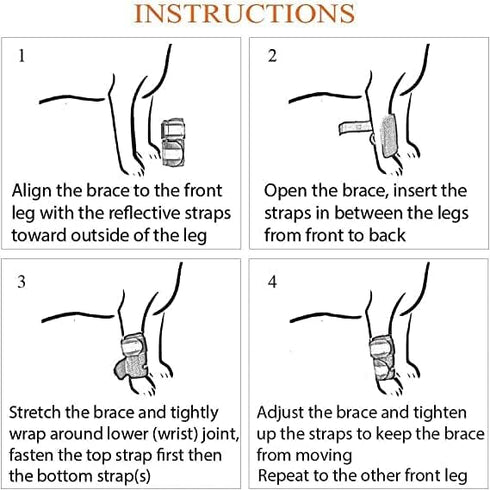 Pair of NeoAlly Dog Front Leg Braces, Canine Carpal Support with Safety Reflective Straps for Front Hock, L/XL Pair