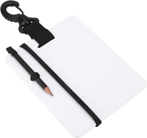 Tbest Diving Slate, Underwater Writing Slate Board with Swivel Clip and Pencil