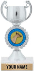 6.5" Silver Dairy Goat Trophies, Custom Chaplet Cup Dairy Goat Trophy Award
