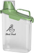 Bird Seed Storage Container, Portable 3 Qt Clear Pet Food Container with Measuring Cup, Airtight Dispenser, Green